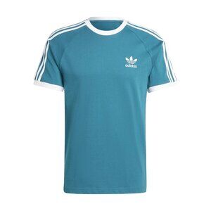 Adidas Classics Original 3 Stripes Tee Shirt Trefoil Retro Men Teal White Stripe